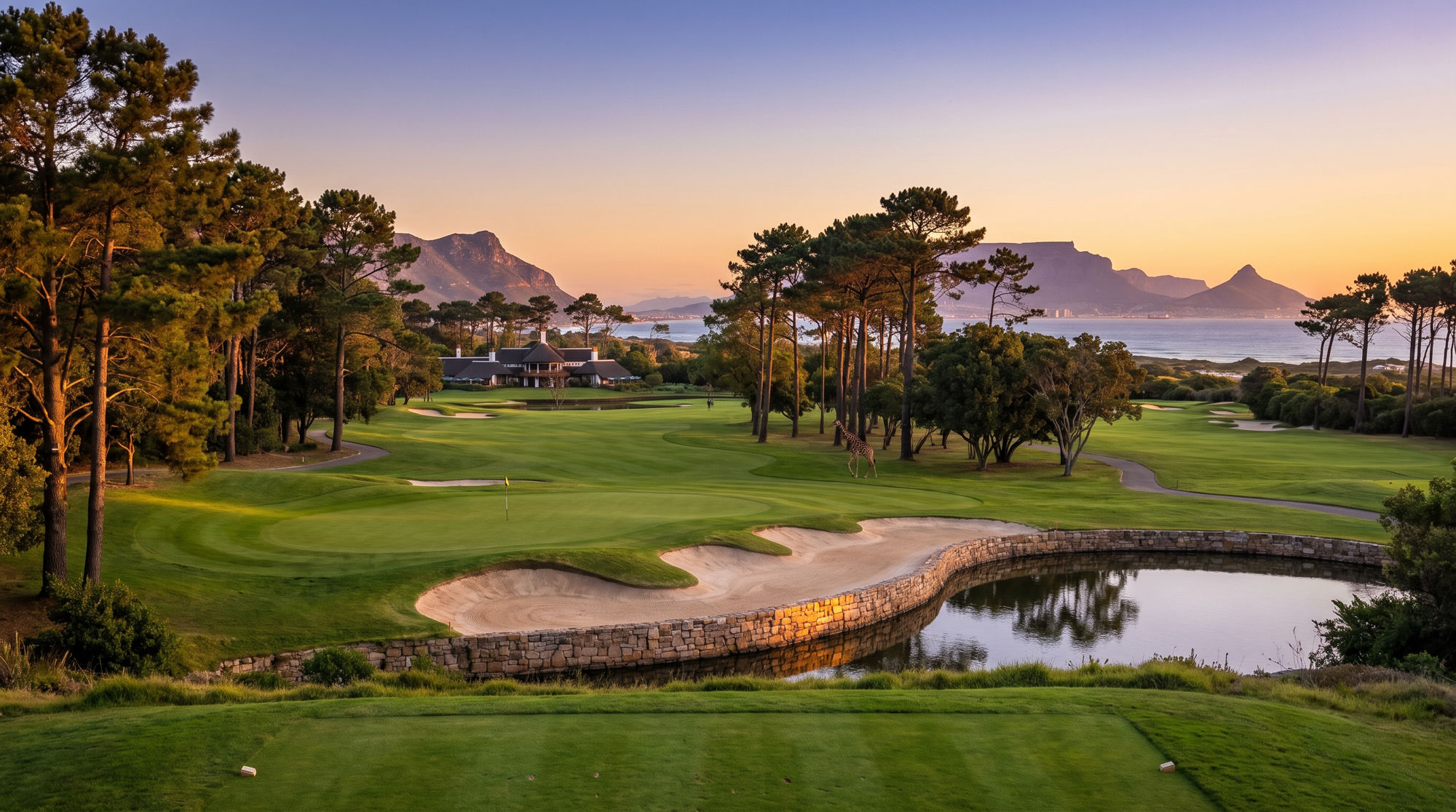 Golf course at golden hour